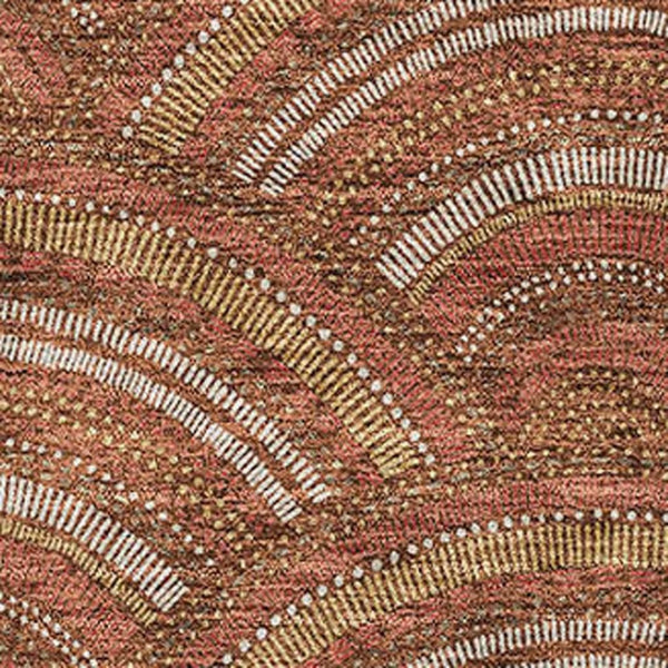 HomeRoots 9' X 12' Geometric Washable Area Rug in Rust, Gold & Ivory - UV Protected, Durable & Stylish Design! 677710