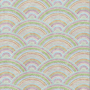 HomeRoots 5' X 8' Pearl Orange & Green Geometric Washable Area Rug – Stylish, Stain-Resistant, UV Protected! 677713