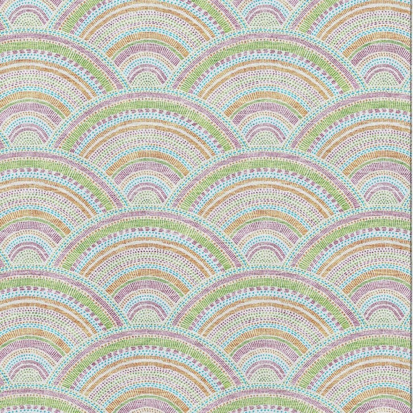 HomeRoots 5' X 8' Pearl Orange & Green Geometric Washable Area Rug – Stylish, Stain-Resistant, UV Protected! 677713