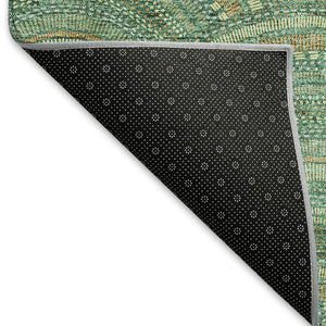 HomeRoots 8' X 10' Sage and Peach Geometric Area Rug – Washable, UV-Protected, Durable & Family-Friendly Design 677721