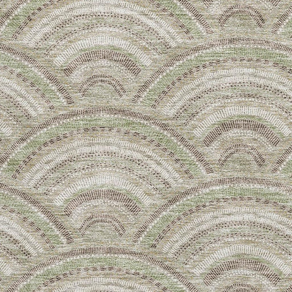 HomeRoots 8' X 10' Taupe And Ivory Geometric Area Rug - Washable, UV Protected, Ideal for Families & Pets 677727