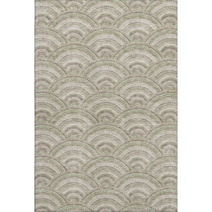 HomeRoots 9' X 12' Taupe and Ivory Geometric Area Rug - Washable, UV-Protected, Stylish & Durable for Every Home 677728