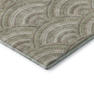 HomeRoots 9' X 12' Taupe and Ivory Geometric Area Rug - Washable, UV-Protected, Stylish & Durable for Every Home 677728