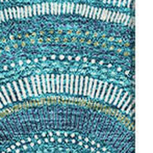 HomeRoots 5' X 8' Vibrant Teal, Ivory & Fern Green Geometric Area Rug - Stain Resistant, UV Protected & Stylish! 677731