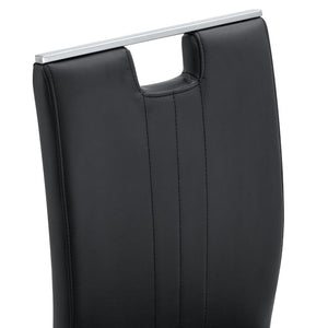 English Elm Set Of 4 Bow-Shaped Black Pu Chairs - Modern Elegance For Dining, Office, And Lounge Spaces W3226P279082-GIGA