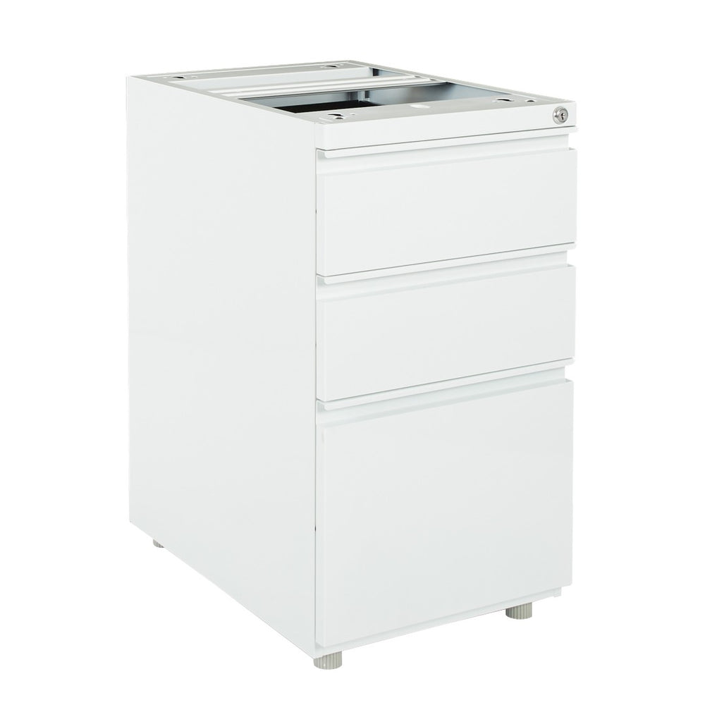 OSP Home Furnishings 22" Open Top Office Pedestal with Box File Drawers and Ball Bearing Slides PTO22BBF-WH