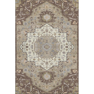 HomeRoots 10' Chocolate Ivory & Taupe Oriental Washable Area Rug – Durable, UV-Protected, Family-Friendly Design! 677759