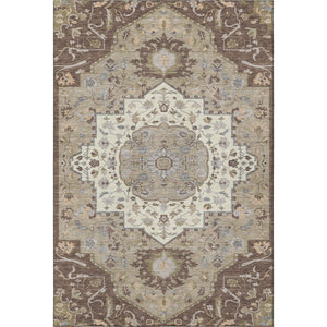 HomeRoots 10' Chocolate Ivory & Taupe Oriental Washable Area Rug – Durable, UV-Protected, Family-Friendly Design! 677759