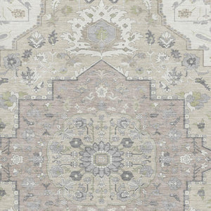 HomeRoots 10' X 14' Ivory Beige Taupe Oriental Area Rug - Washable, UV-Protected, Stain Resistant, Durable Design 677771