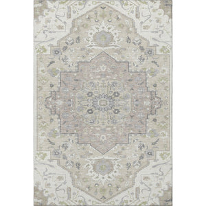 HomeRoots 10' X 14' Ivory Beige Taupe Oriental Area Rug - Washable, UV-Protected, Stain Resistant, Durable Design 677771