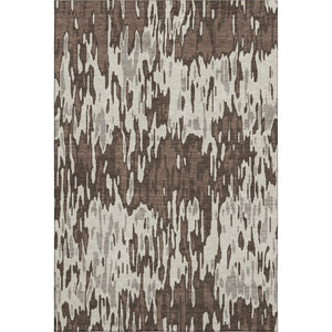HomeRoots 5' X 8' Washable Striped Area Rug in Brown, Ivory & Taupe – UV Protected, Stain Resistant, Durable Design 677785