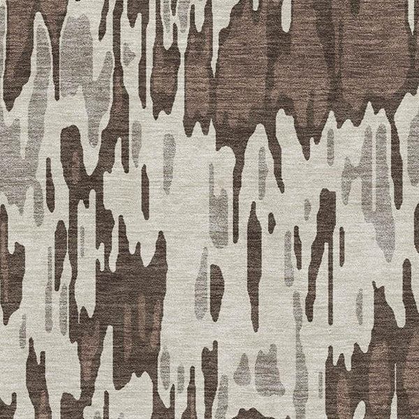 HomeRoots 10' Brown Ivory Taupe Striped Washable Area Rug with UV Protection – Stylish, Durable & Easy Care! 677789
