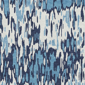 HomeRoots 10' Blue and Ivory Striped Washable Area Rug – Durable, UV Protected, Easy-Care for Coastal Homes 677795