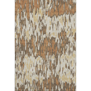 HomeRoots 5' X 8' Stylish Copper, Ivory & Brown Striped Area Rug – Washable, UV-Protected & Family-Friendly! 677797