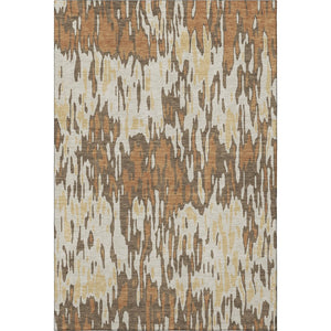 HomeRoots 8' X 10' Striped Area Rug in Copper, Ivory & Brown - Washable, UV Protected, Kid & Pet Friendly! 677799