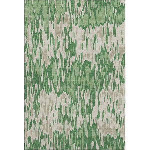 HomeRoots 9' X 12' Striped Washable Area Rug in Green Beige Taupe – UV Protected, Durable & Family-Friendly! 677806
