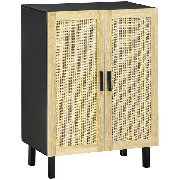 English Elm Homcom Stylish Sideboard Buffet Cabinet With Rattan Doors, Adjustable Shelves, Modern Boho Design W2225P217720