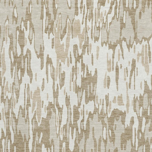 HomeRoots 5' X 8' Ivory Beige Taupe Striped Washable Area Rug - Stain Resistant, UV Protected & Durable Design 677815