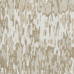 HomeRoots 9' X 12' Ivory Beige Taupe Striped Washable Area Rug - Durable, UV-Protected, Easy-Care Living Decor 677818