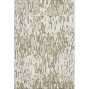 HomeRoots 10' X 14' Striped Ivory Beige and Taupe Area Rug - Durable, Stain Resistant with UV Protection, Washable 677819
