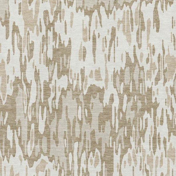 HomeRoots 10' X 14' Striped Ivory Beige and Taupe Area Rug - Durable, Stain Resistant with UV Protection, Washable 677819