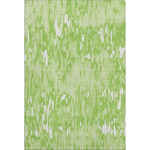 HomeRoots 5' X 8' Striped Lime Green and Ivory Area Rug - Washable, UV Protected, Durable for High Traffic Spaces 677821