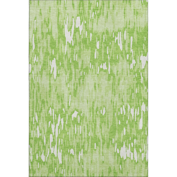 HomeRoots 5' X 8' Striped Lime Green and Ivory Area Rug - Washable, UV Protected, Durable for High Traffic Spaces 677821