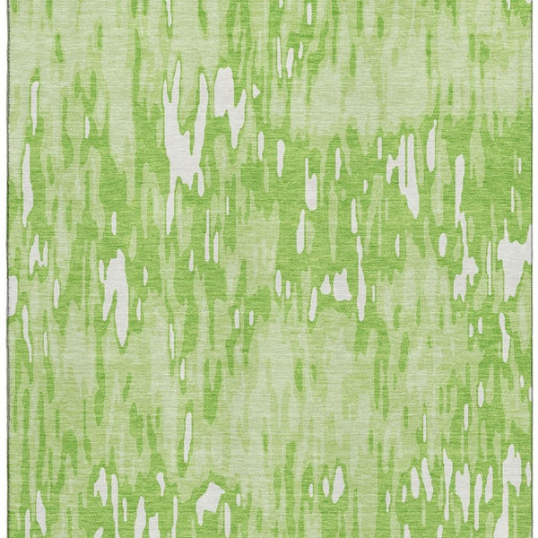 HomeRoots 5' X 8' Striped Lime Green and Ivory Area Rug - Washable, UV Protected, Durable for High Traffic Spaces 677821