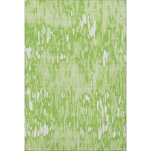 HomeRoots 5' X 8' Striped Lime Green and Ivory Area Rug - Washable, UV Protected, Durable for High Traffic Spaces 677821