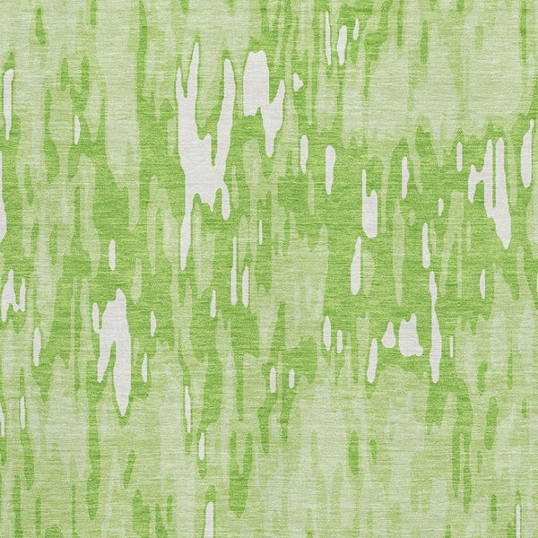 HomeRoots 9' X 12' Lime Green and Ivory Striped Area Rug - Stain Resistant, UV Protected, Perfect for Active Homes! 677824