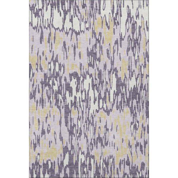 HomeRoots 5' X 8' Washable Lime Green & Ivory Striped Area Rug with UV Protection for Stylish, Durable Living Spaces 677827