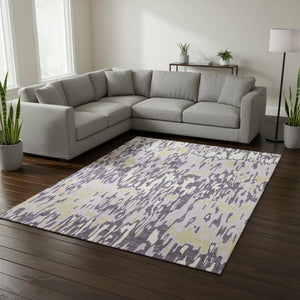 HomeRoots 8' X 10' Vibrant Lime Green & Ivory Striped Area Rug with UV Protection – Durable, Stylish, Washable! 677829