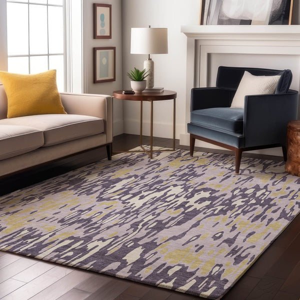 HomeRoots 9' X 12' Vibrant Lime Green & Ivory Striped Area Rug - UV Protected, Stain Resistant, Durable Design 677830