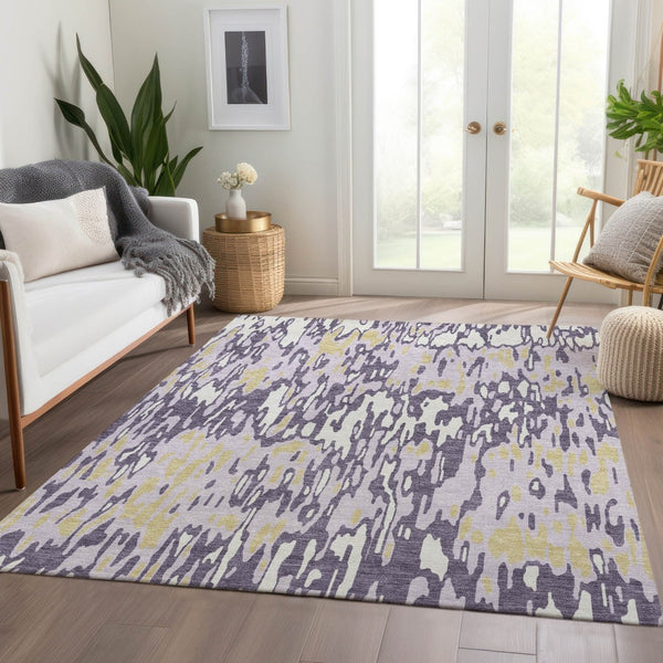HomeRoots 9' X 12' Vibrant Lime Green & Ivory Striped Area Rug - UV Protected, Stain Resistant, Durable Design 677830