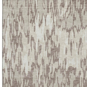 HomeRoots 9' X 12' Beige and Taupe Striped Area Rug - Washable, UV-Protected, Durable for Busy Homes 677836