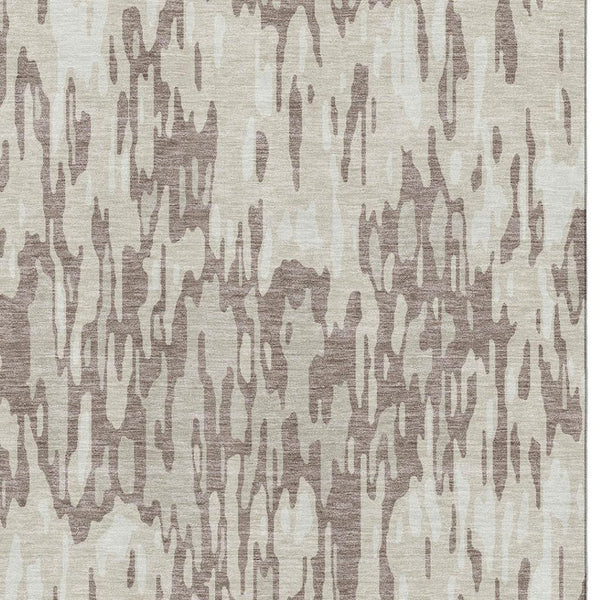 HomeRoots 10' X 14' Beige and Taupe Striped Washable Area Rug - Durable, UV Protected, Perfect for Families! 677837
