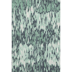HomeRoots 8' X 10' Sage and Ivory Striped Area Rug – Durable, Stain-Resistant with UV Protection for Homes 677841