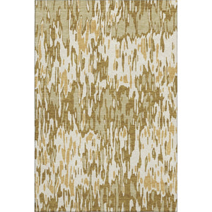 HomeRoots 10' Wheat Beige & Gold Striped Washable Area Rug - Durable, Stain-Resistant, UV Protected Elegance 677849