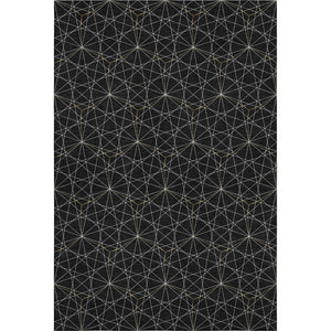 HomeRoots 8' X 10' Black And Ivory Geometric Washable Area Rug - UV Protected, Durable, Stylish for High-Traffic Homes 677853