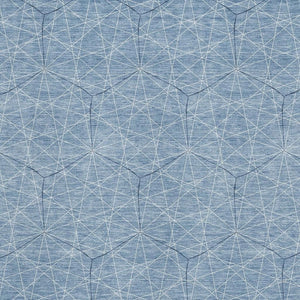 HomeRoots 8' X 10' Stylish Denim Blue Ivory Geometric Area Rug – Washable, UV Protected, Family-Friendly Design 677859
