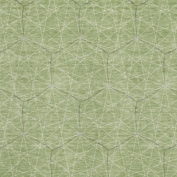 HomeRoots 8' X 10' Stylish Green & Ivory Geometric Area Rug – Washable, UV Resistant, Perfect for Any Room! 677865