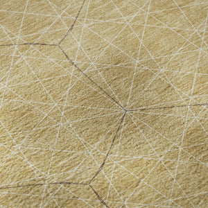HomeRoots 8' X 10' Gold and Ivory Geometric Area Rug – Washable, UV Protected, Durable & Stylish for Any Room 677871