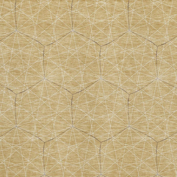 HomeRoots 9' X 12' Gold And Ivory Geometric Area Rug - Stylish, Durable, Washable, UV Protected for Modern Homes 677872