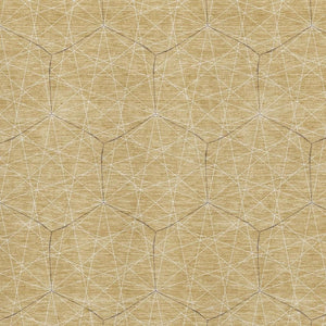 HomeRoots 10' Geometric Washable Area Rug in Gold and Ivory - Durable, Stain-Resistant, UV Protected Design 677873