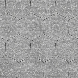 HomeRoots 5' X 8' Gray and Silver Geometric Washable Area Rug – UV Protected, Easy-Care, Stylish for Homes 677875