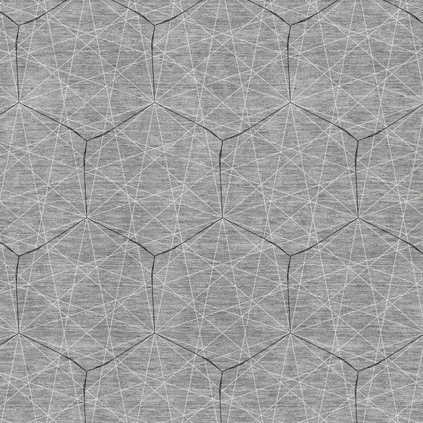 HomeRoots 9' X 12' Gray & Silver Geometric Washable Area Rug - UV Protected, Stain Resistant, Perfect for Busy Homes 677878
