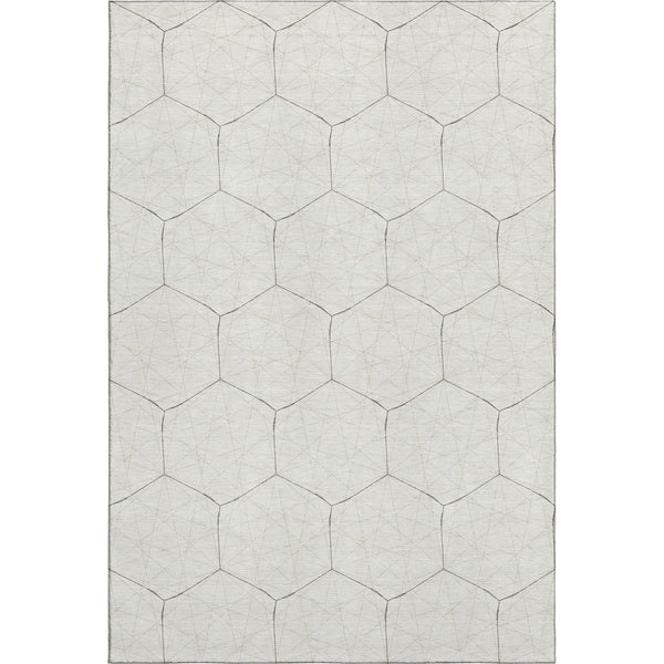 HomeRoots 10' X 14' Stylish Ivory & Brown Geometric Washable Area Rug - Stain Resistant & UV Protected Decor! 677885