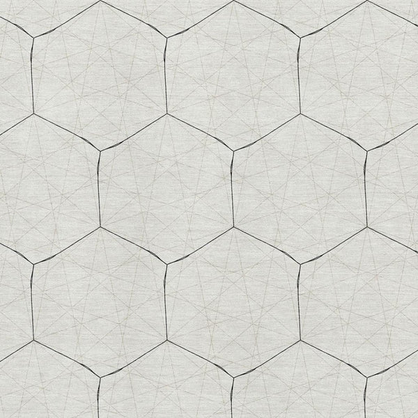 HomeRoots 5' X 8' Linen & Black Geometric Area Rug - Washable, UV-Protected, Durable & Stylish for Any Room 677887