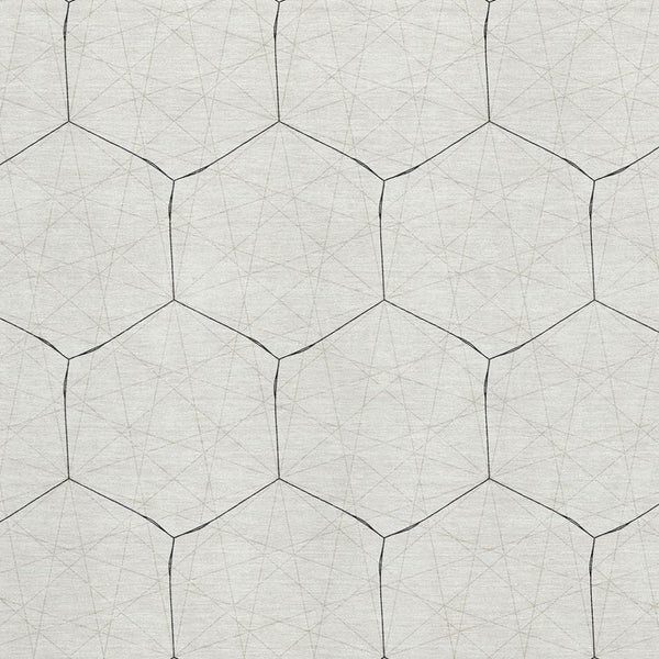 HomeRoots 8' X 10' Washable Linen-Black Geometric Area Rug with UV Protection for Modern Homes & Families 677889