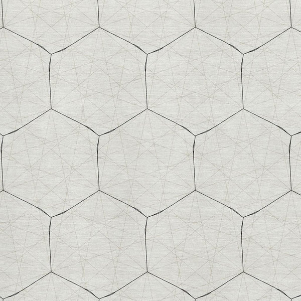 HomeRoots 9' X 12' Stylish Linen-Black Geometric Area Rug - Washable, UV-Protected, Durable for High-Traffic Homes 677890